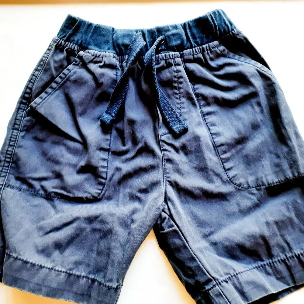 Oshkosh Boys Shorts Navy Blue Elastic Waist Pull On Drawstring Size 6